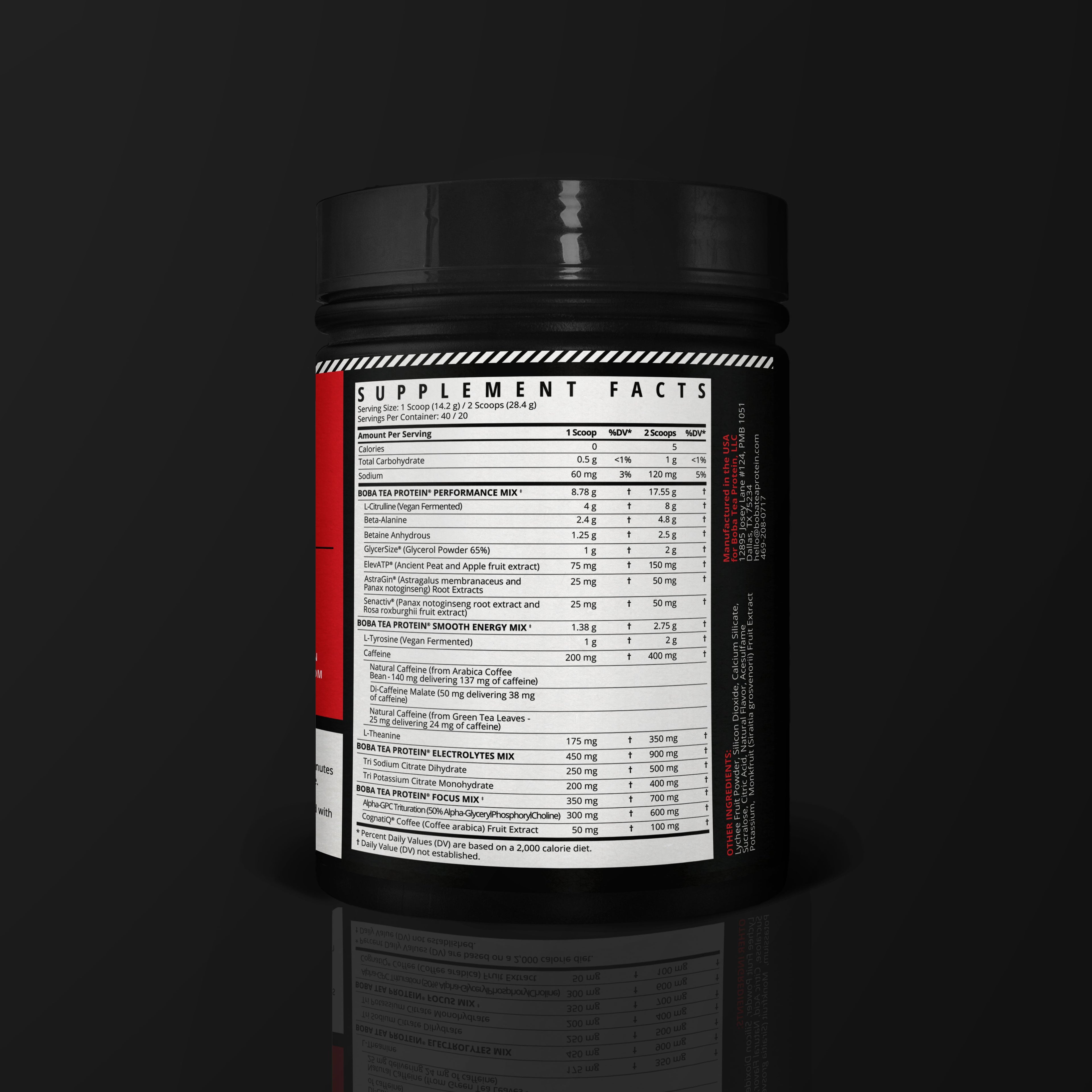 Lychee High Stim Pre-Workout-Boba Tea Protein