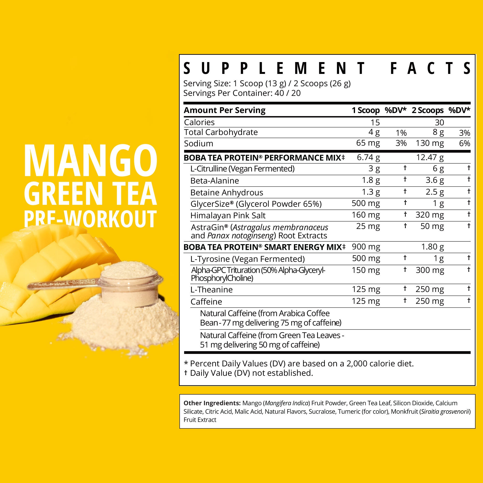 Mango Green Tea Pre-Workout-Boba Tea Protein