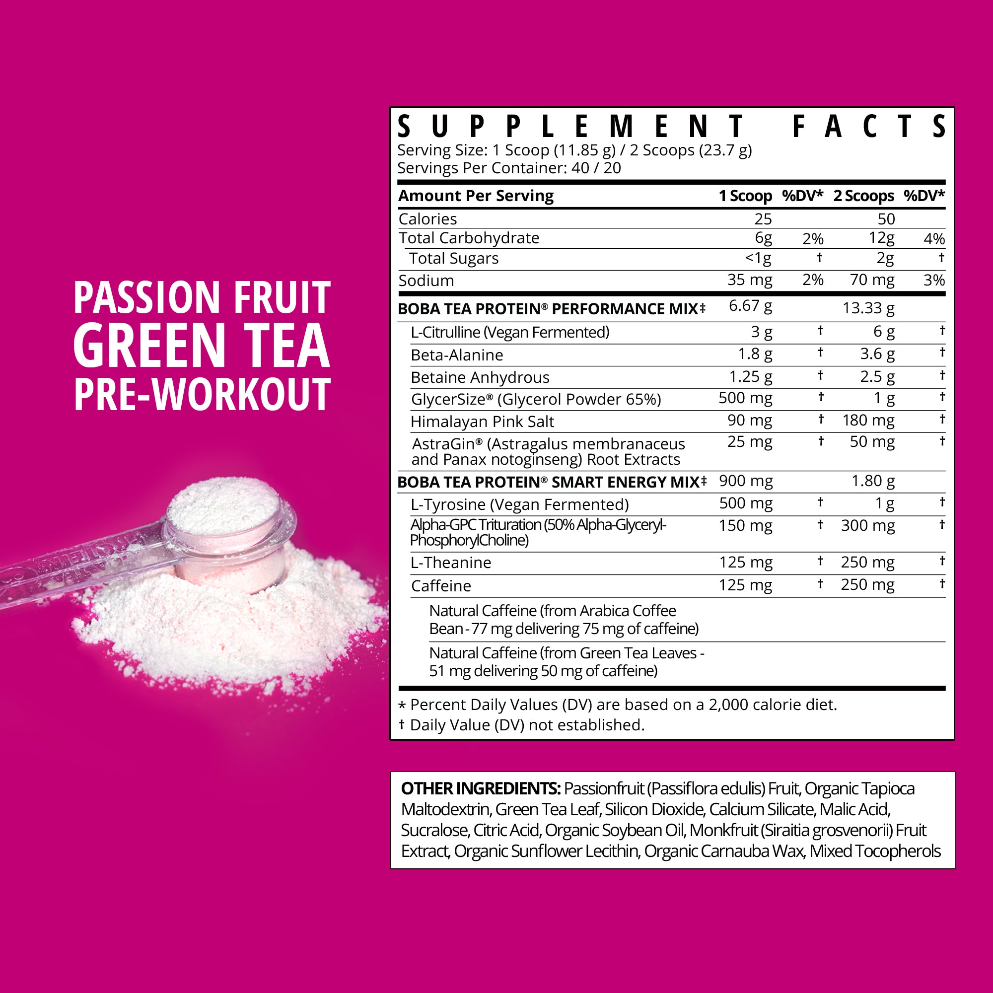 Passion Fruit Green Tea Pre-Workout-Boba Tea Protein