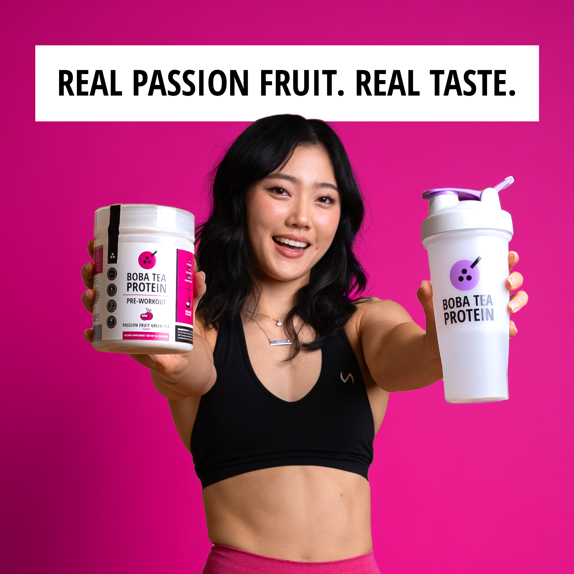 Passion Fruit Green Tea Pre-Workout-Boba Tea Protein
