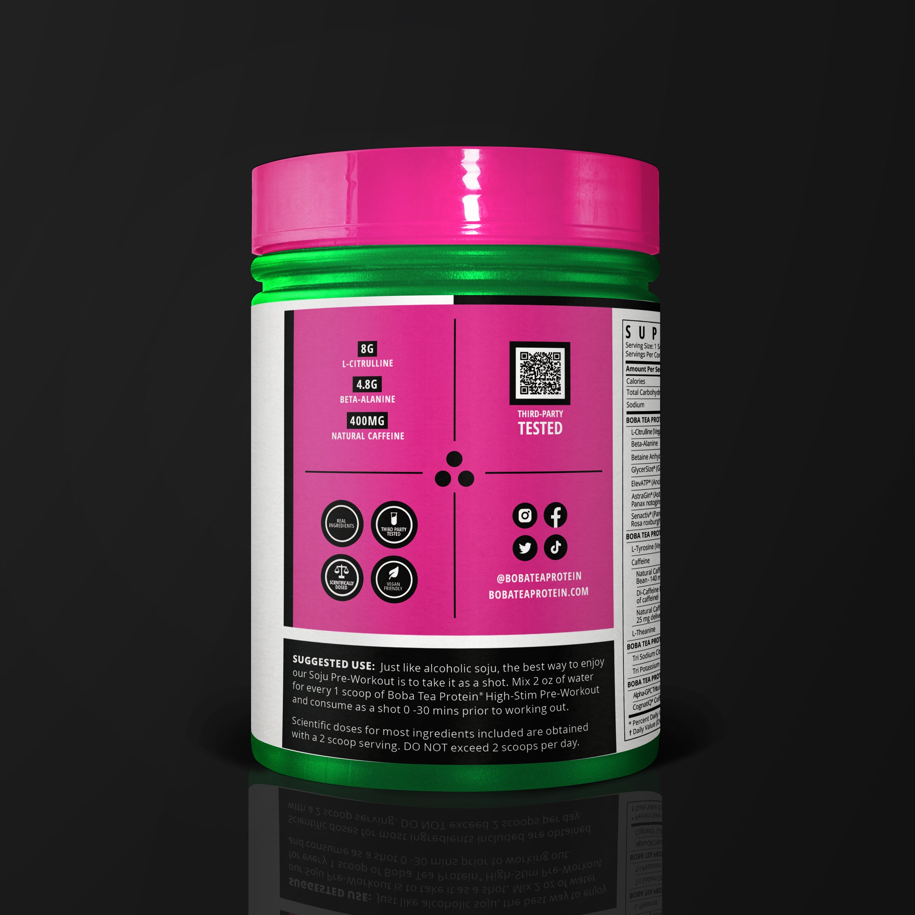 Peach Soju High Stim Pre-Workout-Boba Tea Protein