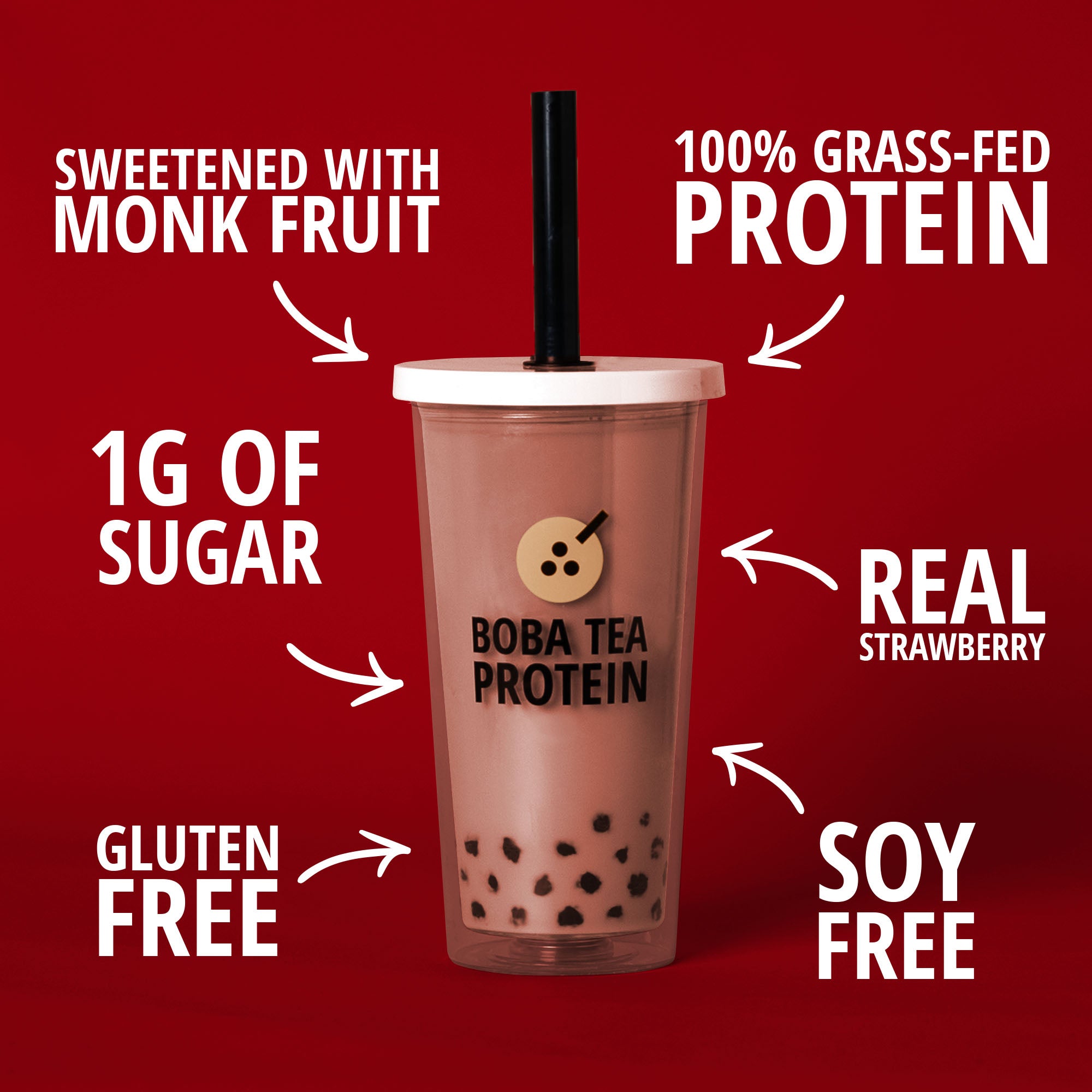 Strawberry Milk Tea Whey Protein-Boba Tea Protein